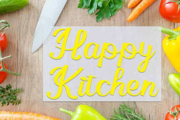 Happy Kitchen: A Script Font for Editorial Design
